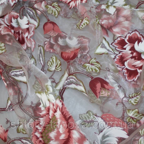 Органза аделфа квіти червоний, фото 1