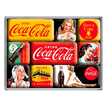 Набір з 9 магнітів Ностальгічне-Art Coca-Cola - Yellow Mix (83072)