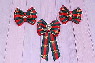 Бантики і краватку для дівчинки шкільний набір Комплект в стилі Гуччі