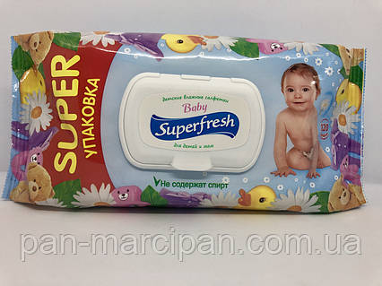 Вологі серветки Super Baby Fresh 120 шт