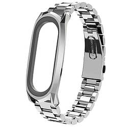 Металевий ремінець Primo Mijobs для фітнес-браслета Xiaomi Mi Smart Band 5 - Silver
