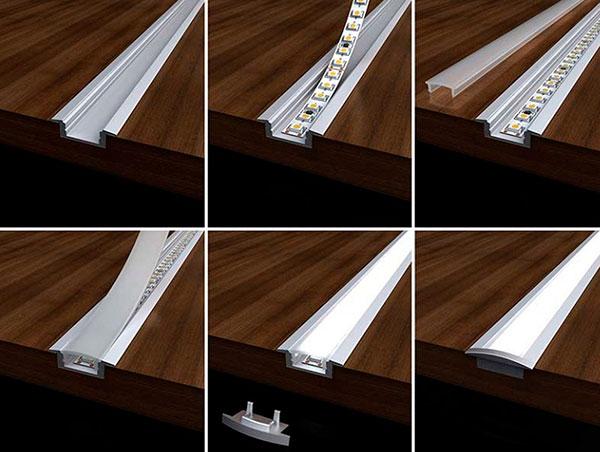 Светодиодный врезной профиль фото