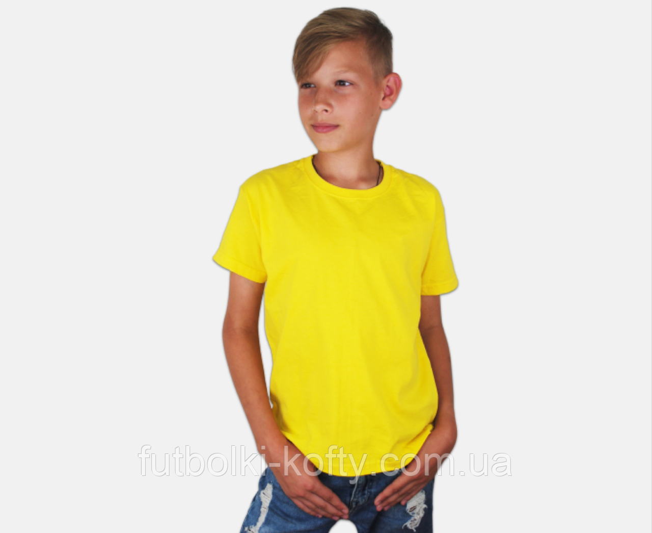 Детская Классическая Футболка для Мальчиков Ярко-жёлтая Fruit of the loom 61-033-K2 3-4 - фото 1 - id-p107668252