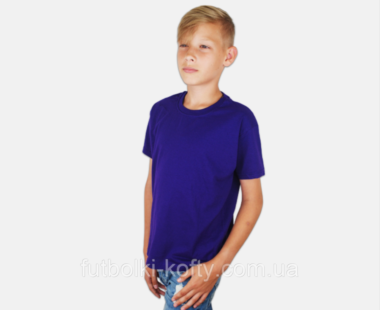 Дитяча Класична футболка для хлопчиків Фіолетова Fruit of the loom 61-033-PE 9-11