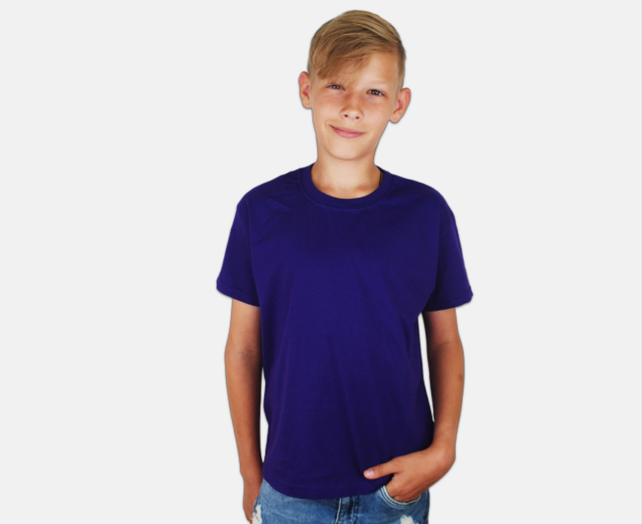 Дитяча Класична футболка для хлопчиків Фіолетова Fruit of the loom 61-033-PE 5-6