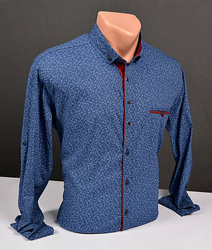 Чоловіча сорочка G-port з візерунком синя Туреччина 1034