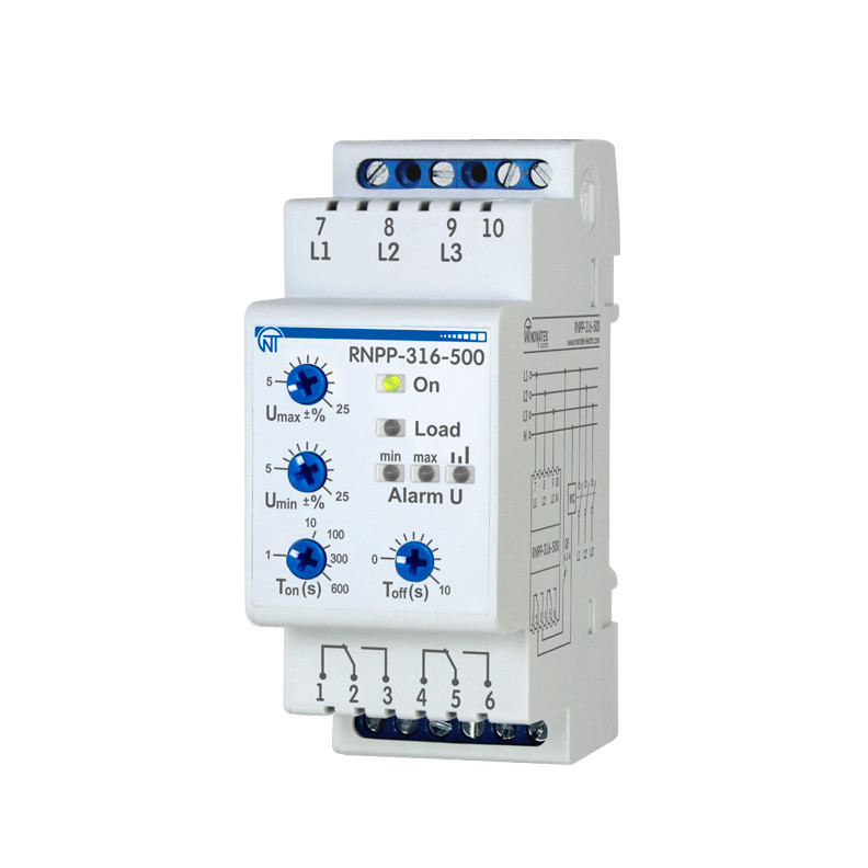 Трифазне реле напруги і контролю фаз РНПП-316-500 Новатек Електро