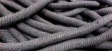 Шнур круглий Чорний 15мм бавовняний із наповнювачем моток 50м