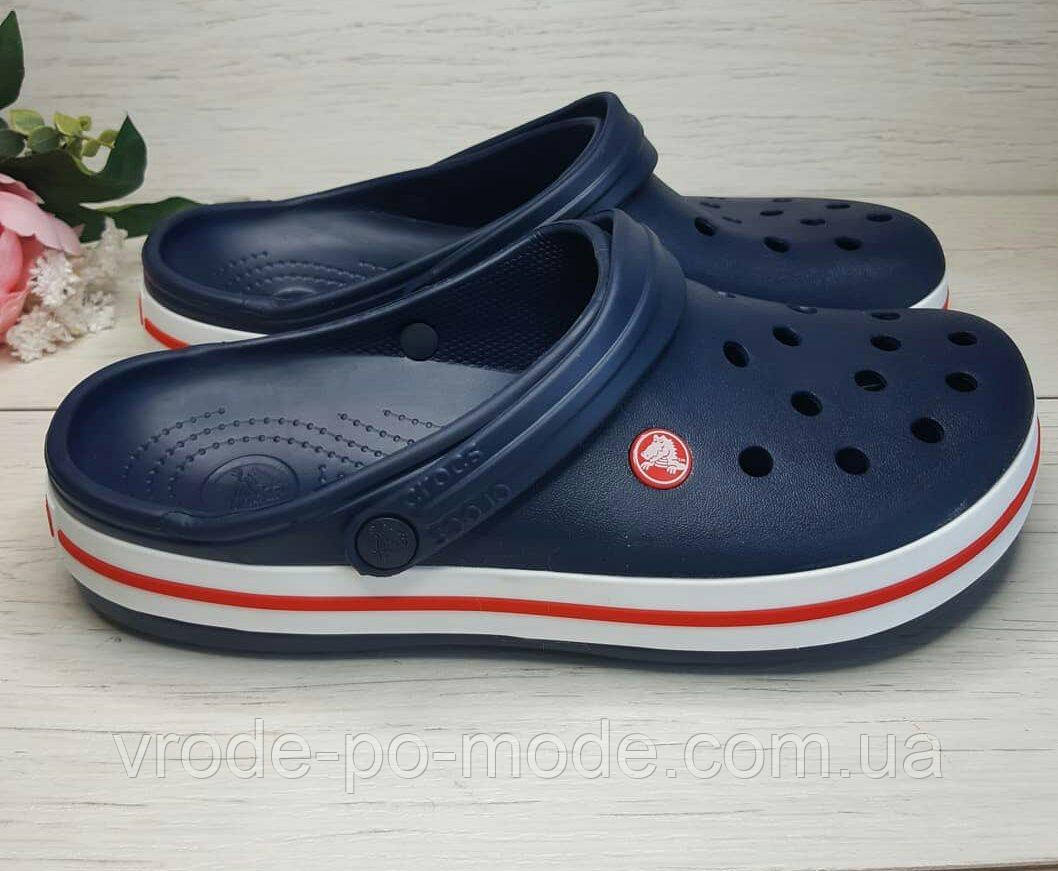 Підліткові та жіночі крокси унісекс, літні шльопанці темно сині, комфортні сабо, взуття для кухарів, оригінал, фото 1