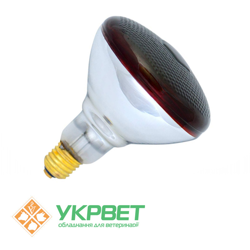 Інфрачервона лампа 175 Вт для обігрівання тварин, товсте скло, Bongbada