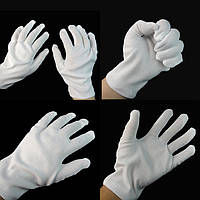 Перчатки белые 20 см, аксессуар для карнавала