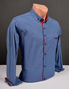 Чоловіча сорочка G-port з візерунком синя Туреччина 1042