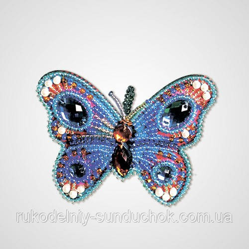 Набір-прикраса для вишивки бісером ТМ Nova Sloboda «Блакитний метелик» РВ2002