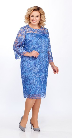 Плаття жіноче ошатне для весільної мами модель LK-969-19 волошкове