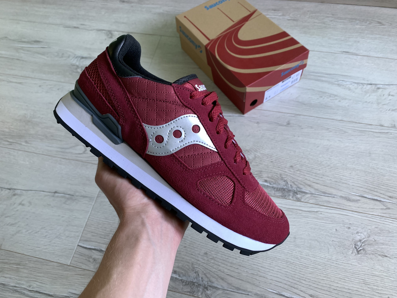 Чоловічі оригінальні кросівки Saucony Shadow Original Burgundy/Black бордові з чорним