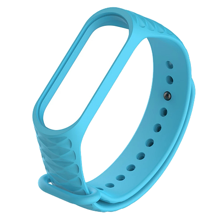Ремінець + Плівка для Mi Band 4 Рифлений lite blue, фото 2