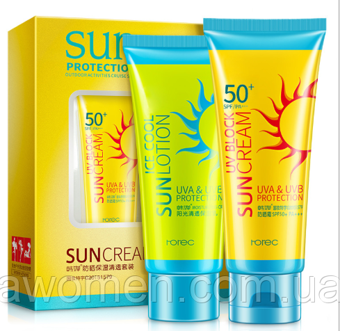 Сонцезахисний набір Rorec Sun Screen Sunprise 50 SPF/PA+++ (М'ята коробка)
