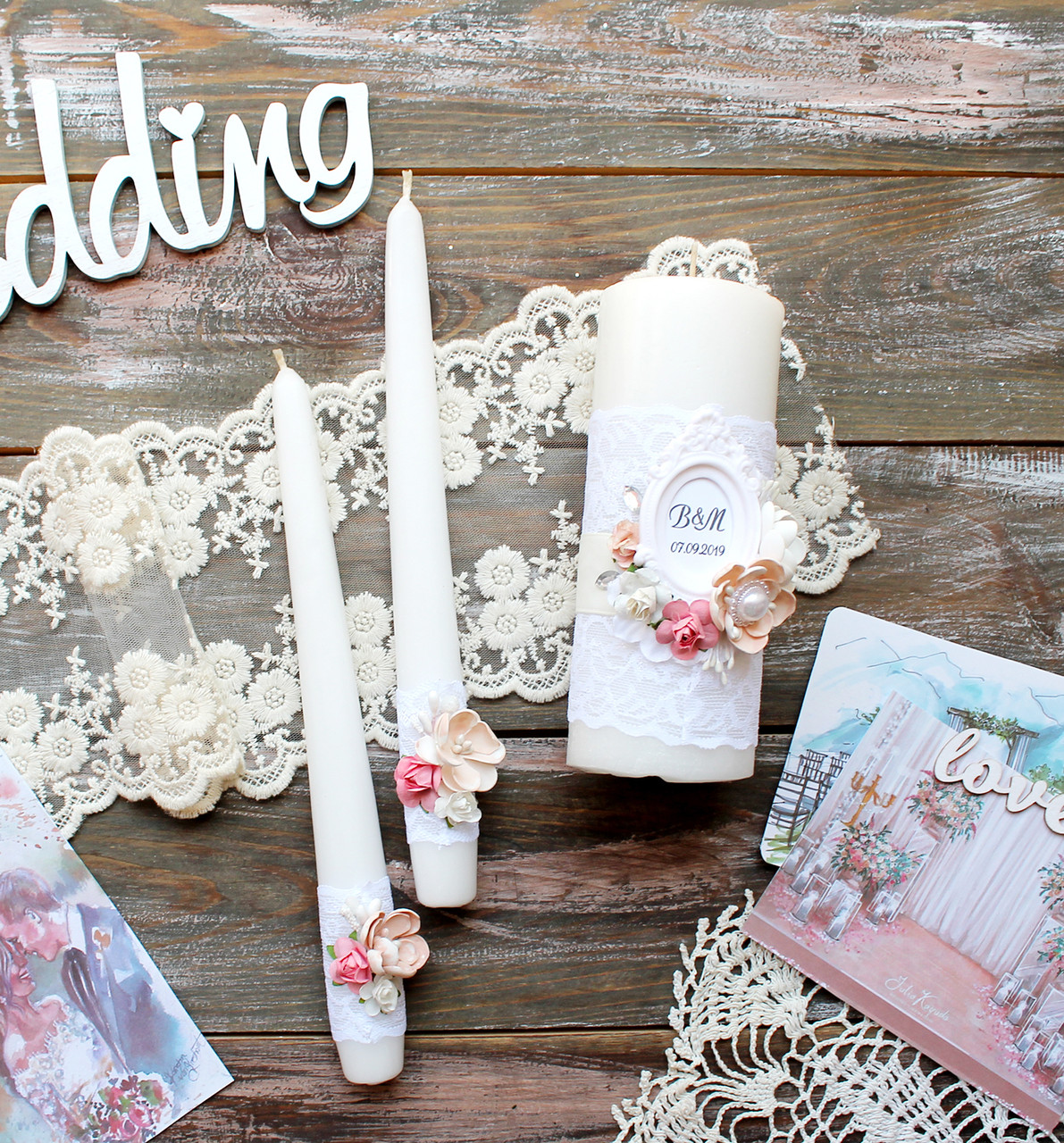 Купить Свадебные свечи ручной работы, семейный очаг по лучшей цене в ...