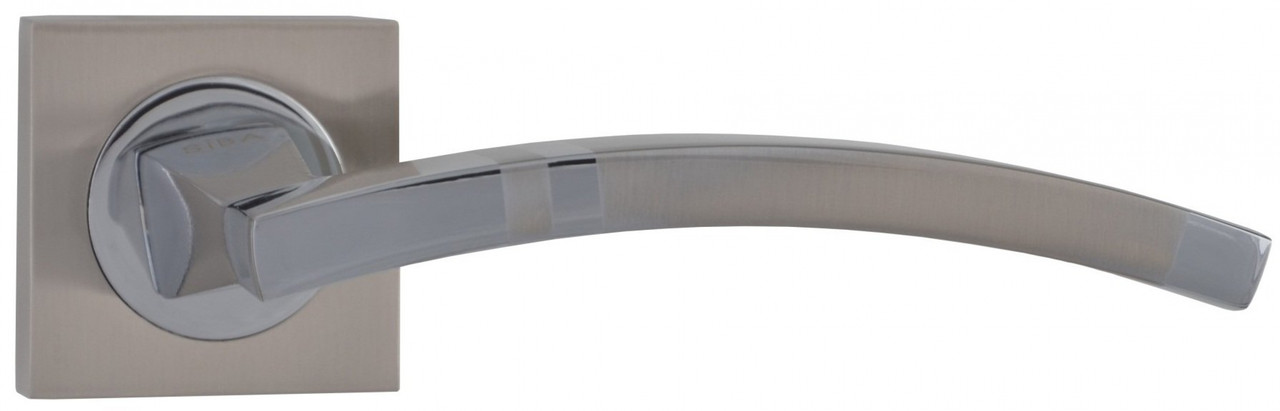 Ручки на міжкімнатні/ вхідні двері SIBA Assos КВ A02 матовий нікель/хром (22 07), фото 1