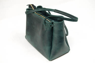 Жіноча шкіряна сумка Азія, натуральна Вінтажна шкіра, колір Зелений