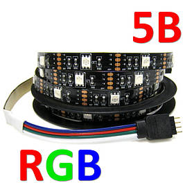 Світлодіодна стрічка 5В 5050(30LED/м) IP20 RGB