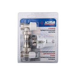 Термокомплект Icma 1/2" кутовий NoKTE985+774+805