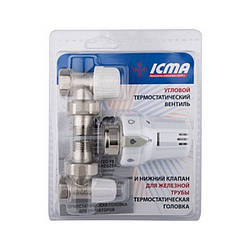 Термокомплект Icma 1/2" кутовий NoKTE_986-774-805