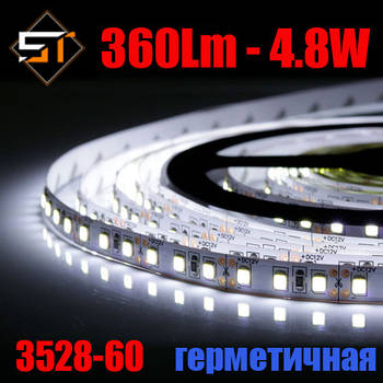 Світлодіодна стрічка B-LED Standart 12В 3528-60 IP65 білий, герметична, 1м