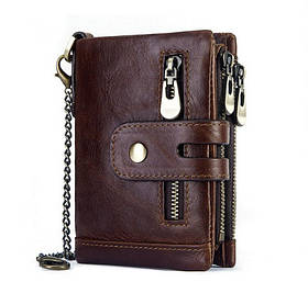 Гаманець портмоне чоловічий шкіряний KAVIS (коричневий)