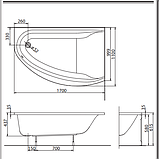 Ванна Kolo MIRRA 170х110 см з ніжками права, фото 3