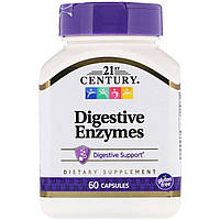 Пищеварительные ферменты,Digestive Enzymes,21st Century,60 капсул