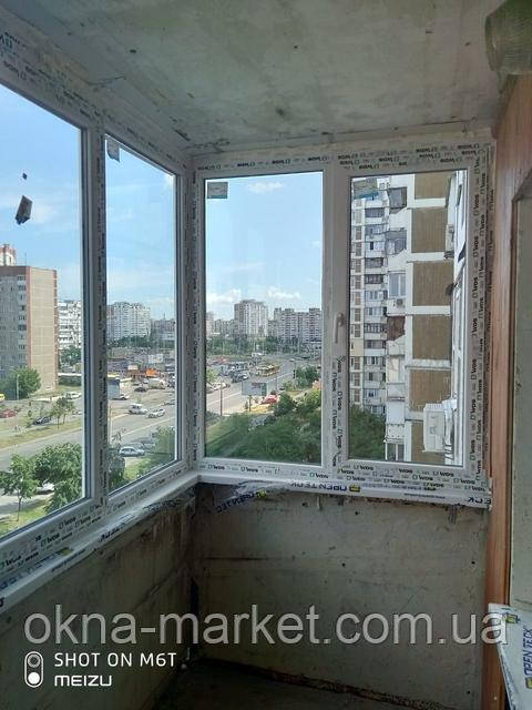 Скління Р-образного балкона Київ на пр. Маяковського 89 - фото роботи ™Вікна Маркет Скління Р-образного балкона Київ пр. Маяковського 89 - фото роботи ™Вікна Маркет