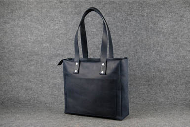 Жіночий шоппер Белла з натуральної шкіри колір Синій