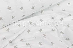 Польська бязь сірі зірки 2 см на білому No55