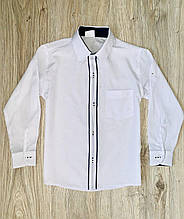 Біла ошатна сорочка з довгим рукавом для хлопчиків і підлітків
