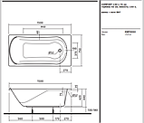 Ванна KOLO COMFORT 150Х75 см з ніжками, фото 3