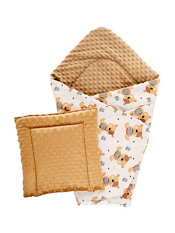 Конверт DOTINEM Minky плюшевий капучіно 75х85 см з подушечкою 35х35 см (215608-2), фото 1