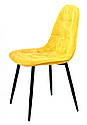Стілець ALEX BK METAL ШЕНІЛ ЖОВТИЙ G-100, фото 2