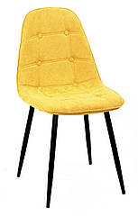 Стілець ALEX BK METAL ШЕНІЛ ЖОВТИЙ G-100