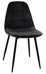 Стілець ALEX BK METAL ОКСАМИТ ЧОРНИЙ В-4
