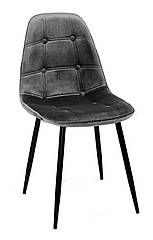 Стілець ALEX BK METAL ОКСАМИТ СІРИЙ В-3