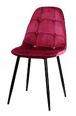 Стілець ALEX BK METAL ОКСАМИТ БОРДО В-2