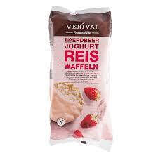 Вафлі рисові йогуртові з полуницею Verival, 100 гр