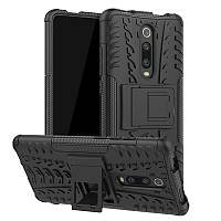 Чохол для Armored Xiaomi Mi 9T / Mi 9T Pro захисний бампер з підставкою чорний