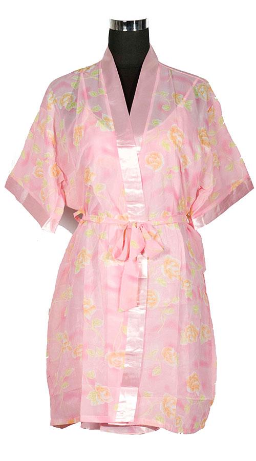 Сорочка на бретельках і халат В0286