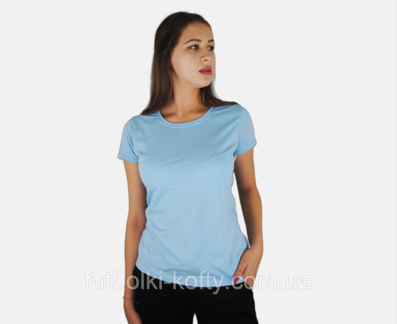 Жіноча футболка блакитна базова Valueweight lady-fit Fruit of the Loom, XS, 42, фото 1