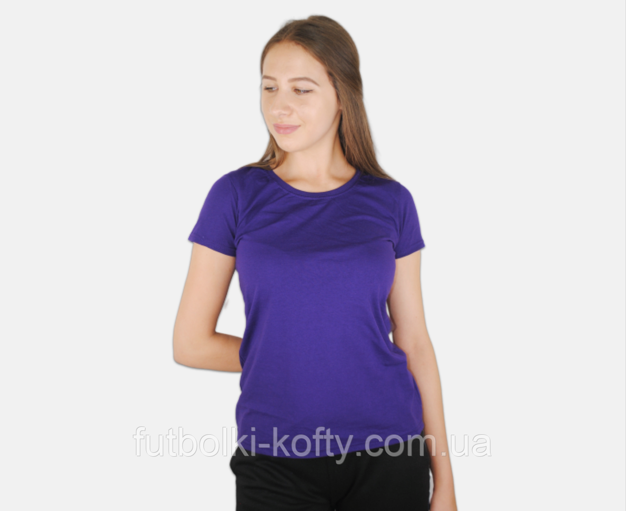 Жіноча футболка фіолетова базова Valueweight lady-fit Fruit of the Loom, фото 1