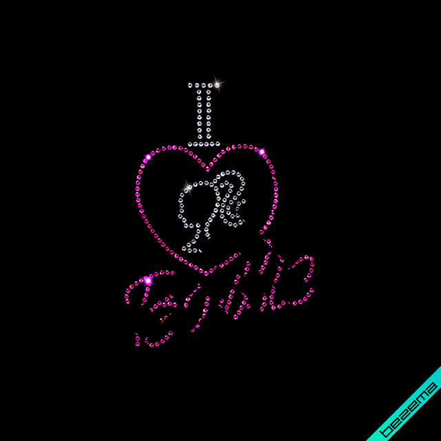 Переносити на сукні термо I love Barbie (Скло,2мм-н.,2мм-черн.)