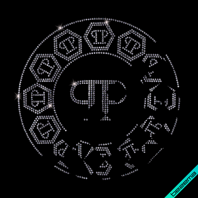 Термоаппликации зі страз на півчобітки Логотип (Скло,3мм-салат.)