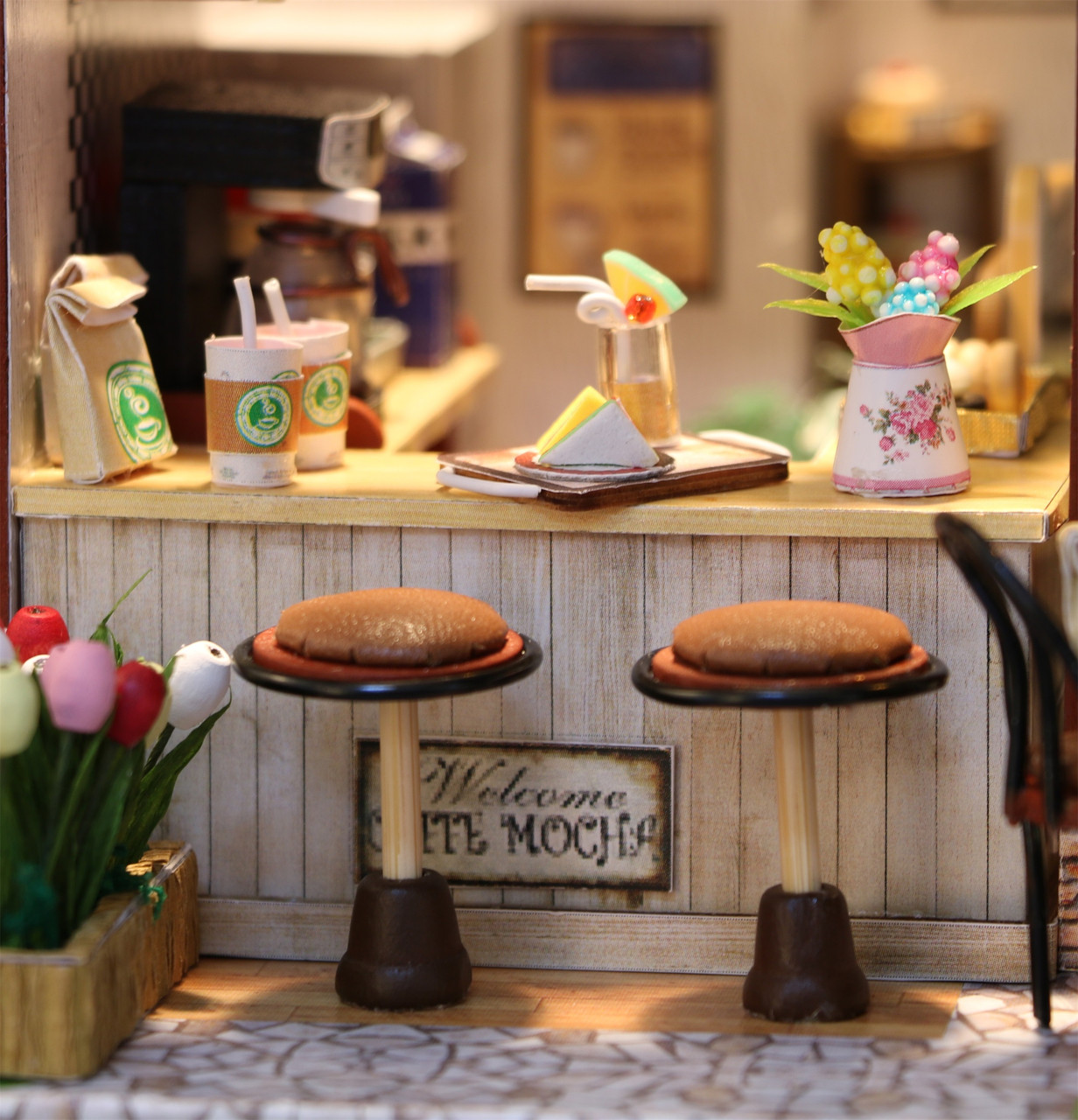 3D Румбокс Кафе "Coffee Time" - Кукольный Дом Конструктор / DIY Doll House от CuteBee - фото 7 - id-p1024816861